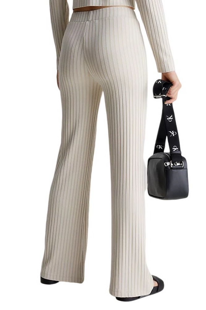 CALVIN KLEIN JEANS ELONGATED RIB PANTS ΠΑΝΤΕΛΟΝΙ ΓΥΝΑΙΚΕΙΟ BEIGE