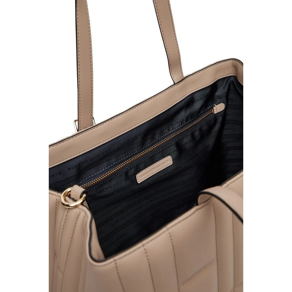 TOMMY HILFIGER FEMININE TOTE ΤΣΑΝΤΑ ΓΥΝΑΙΚΕΙΑ TAUPE