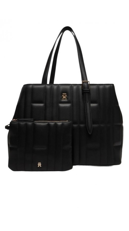 TOMMY HILFIGER FEMININE TOTE ΤΣΑΝΤΑ ΓΥΝΑΙΚΕΙΑ BLACK