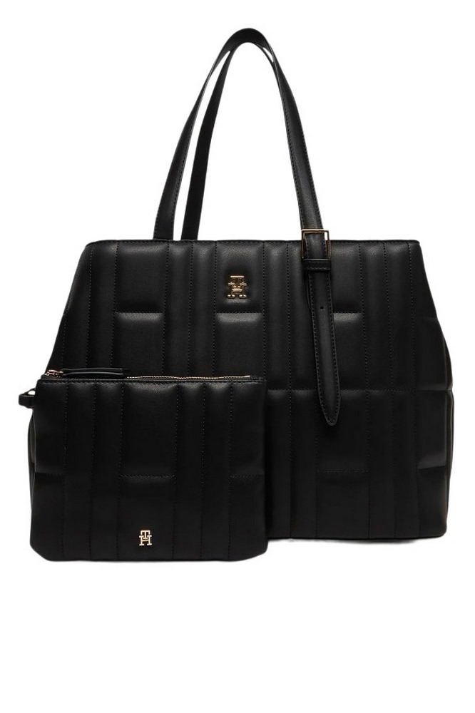 TOMMY HILFIGER FEMININE TOTE ΤΣΑΝΤΑ ΓΥΝΑΙΚΕΙΑ BLACK