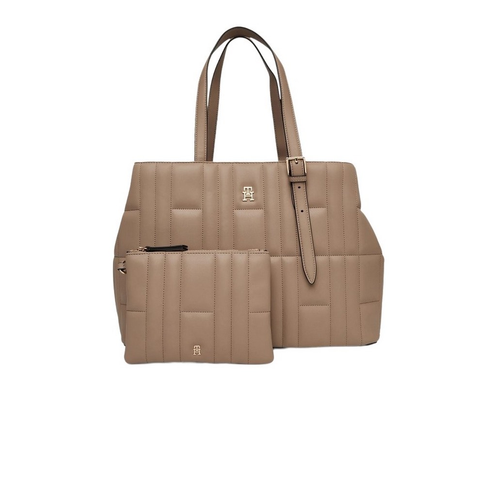 TOMMY HILFIGER FEMININE TOTE ΤΣΑΝΤΑ ΓΥΝΑΙΚΕΙΑ TAUPE