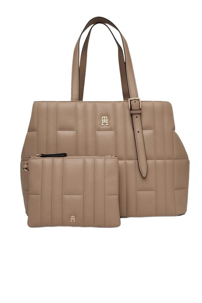 TOMMY HILFIGER FEMININE TOTE ΤΣΑΝΤΑ ΓΥΝΑΙΚΕΙΑ TAUPE
