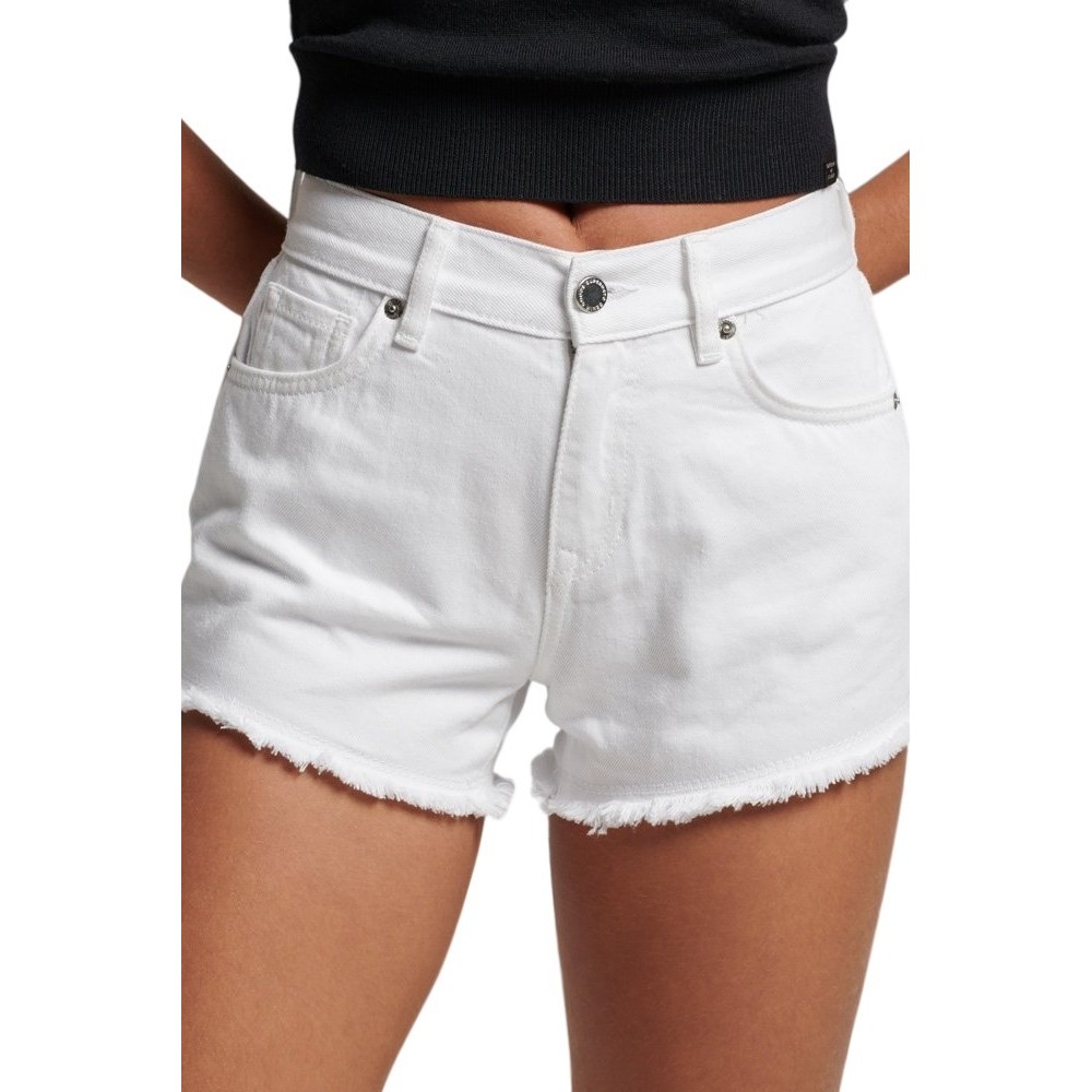 SUPERDRY VINTAGE MID RISE SLIM SHORT ΣΟΡΤΣ ΓΥΝΑΙΚΕΙΟ WHITE