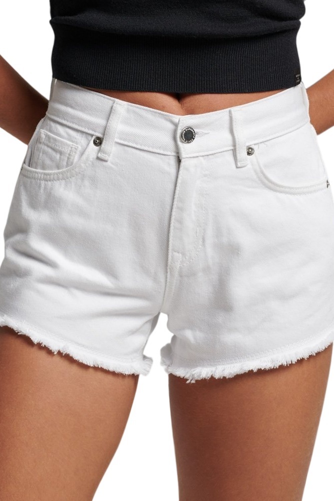 SUPERDRY VINTAGE MID RISE SLIM SHORT ΣΟΡΤΣ ΓΥΝΑΙΚΕΙΟ WHITE