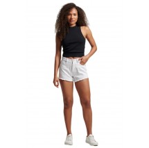 SUPERDRY VINTAGE MID RISE SLIM SHORT ΣΟΡΤΣ ΓΥΝΑΙΚΕΙΟ WHITE