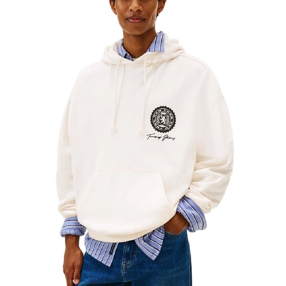 TOMMY JEANS 90S DOLLAR GRAPHIC HOOD EXT ΦΟΥΤΕΡ ΜΠΛΟΥΖΑ ΑΝΔΡΙΚΗ OFF WHITE