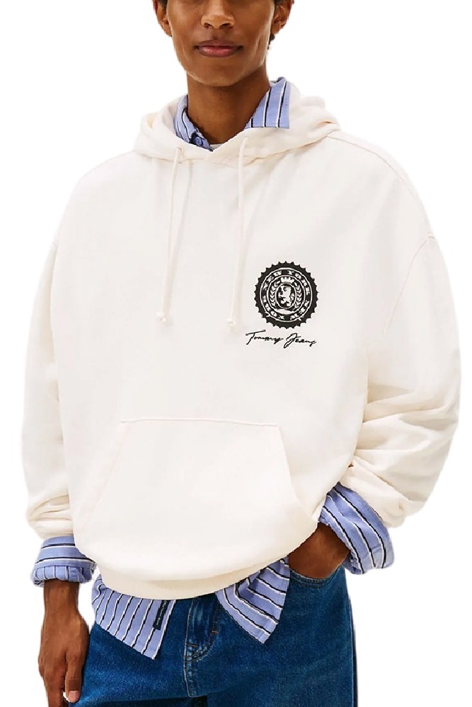 TOMMY JEANS 90S DOLLAR GRAPHIC HOOD EXT ΦΟΥΤΕΡ ΜΠΛΟΥΖΑ ΑΝΔΡΙΚΗ OFF WHITE