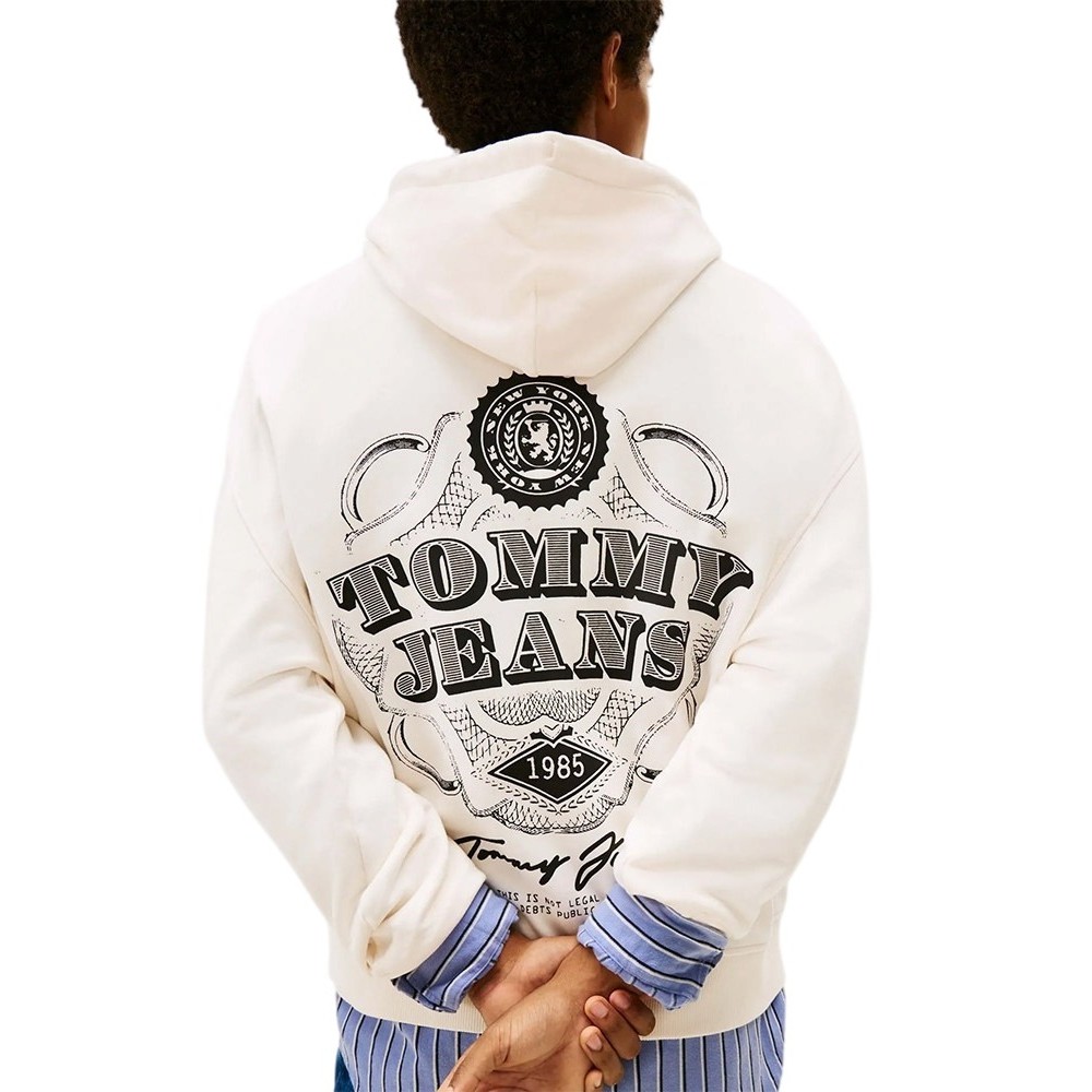 TOMMY JEANS 90S DOLLAR GRAPHIC HOOD EXT ΦΟΥΤΕΡ ΜΠΛΟΥΖΑ ΑΝΔΡΙΚΗ OFF WHITE