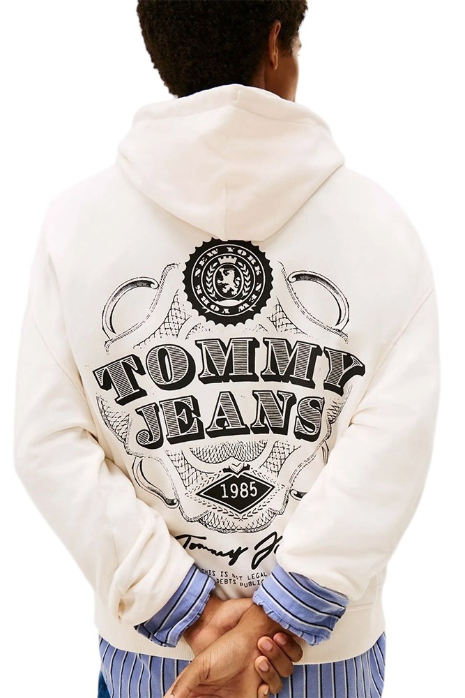 TOMMY JEANS 90S DOLLAR GRAPHIC HOOD EXT ΦΟΥΤΕΡ ΜΠΛΟΥΖΑ ΑΝΔΡΙΚΗ OFF WHITE