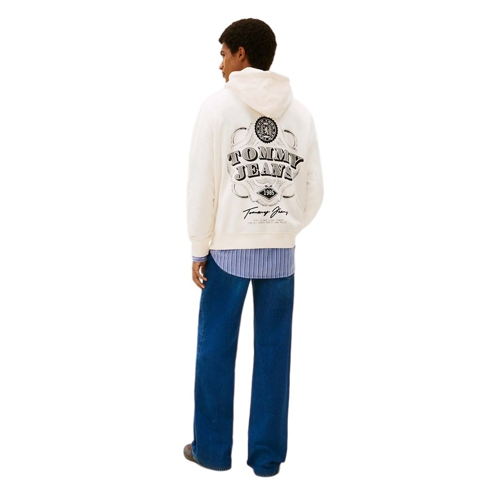 TOMMY JEANS 90S DOLLAR GRAPHIC HOOD EXT ΦΟΥΤΕΡ ΜΠΛΟΥΖΑ ΑΝΔΡΙΚΗ OFF WHITE