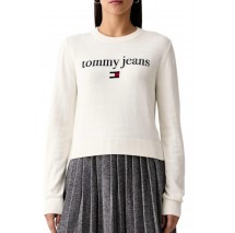 TOMMY JEANS ESSENTIAL LOGO SWEATER EXT ΜΠΛΟΥΖΑ ΠΛΕΚΤΗ ΓΥΝΑΙΚΕΙΑ OFF WHITE