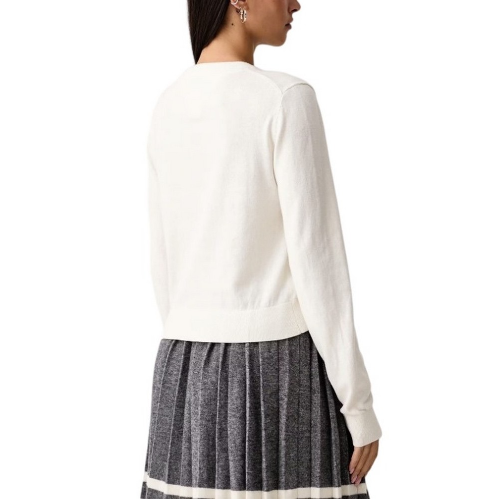 TOMMY JEANS ESSENTIAL LOGO SWEATER EXT ΜΠΛΟΥΖΑ ΠΛΕΚΤΗ ΓΥΝΑΙΚΕΙΑ OFF WHITE