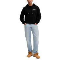 GUESS JEANS GJ LS HOODED REG EMBRO SWEAT ΦΟΥΤΕΡ ΜΠΛΟΥΖΑ ΑΝΔΡΙΚΗ BLACK