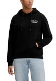 GUESS JEANS GJ LS HOODED REG EMBRO SWEAT ΦΟΥΤΕΡ ΜΠΛΟΥΖΑ ΑΝΔΡΙΚΗ BLACK