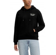 GUESS JEANS GJ LS HOODED REG EMBRO SWEAT ΦΟΥΤΕΡ ΜΠΛΟΥΖΑ ΑΝΔΡΙΚΗ BLACK