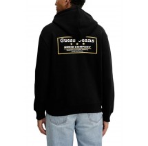 GUESS JEANS GJ LS HOODED REG EMBRO SWEAT ΦΟΥΤΕΡ ΜΠΛΟΥΖΑ ΑΝΔΡΙΚΗ BLACK