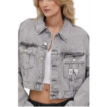 CALVIN KLEIN JEANS EXTR OVERSIZE CROP DENIM JACKET ΜΠΟΥΦΑΝ ΓΥΝΑΙΚΕΙΟ GREY