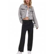 CALVIN KLEIN JEANS EXTR OVERSIZE CROP DENIM JACKET ΜΠΟΥΦΑΝ ΓΥΝΑΙΚΕΙΟ GREY