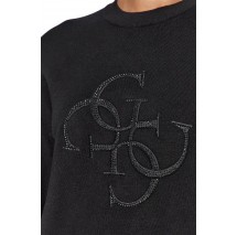 GUESS LS RN LEONOR LOGO SWTR ΜΠΛΟΥΖΑ ΓΥΝΑΙΚΕΙΑ BLACK
