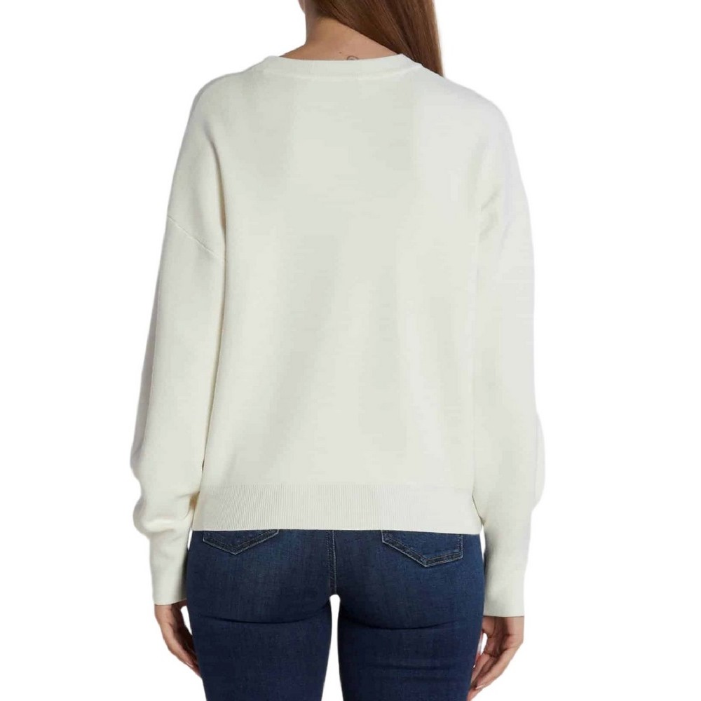 GUESS LS RN LEONOR LOGO SWTR ΜΠΛΟΥΖΑ ΓΥΝΑΙΚΕΙΑ WHITE