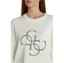 GUESS LS RN LEONOR LOGO SWTR ΜΠΛΟΥΖΑ ΓΥΝΑΙΚΕΙΑ WHITE