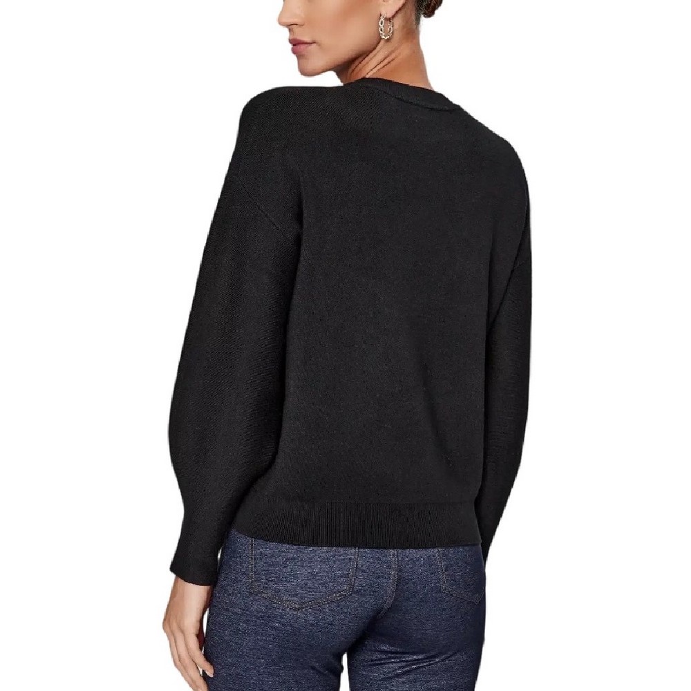 GUESS LS RN LEONOR LOGO SWTR ΜΠΛΟΥΖΑ ΓΥΝΑΙΚΕΙΑ BLACK