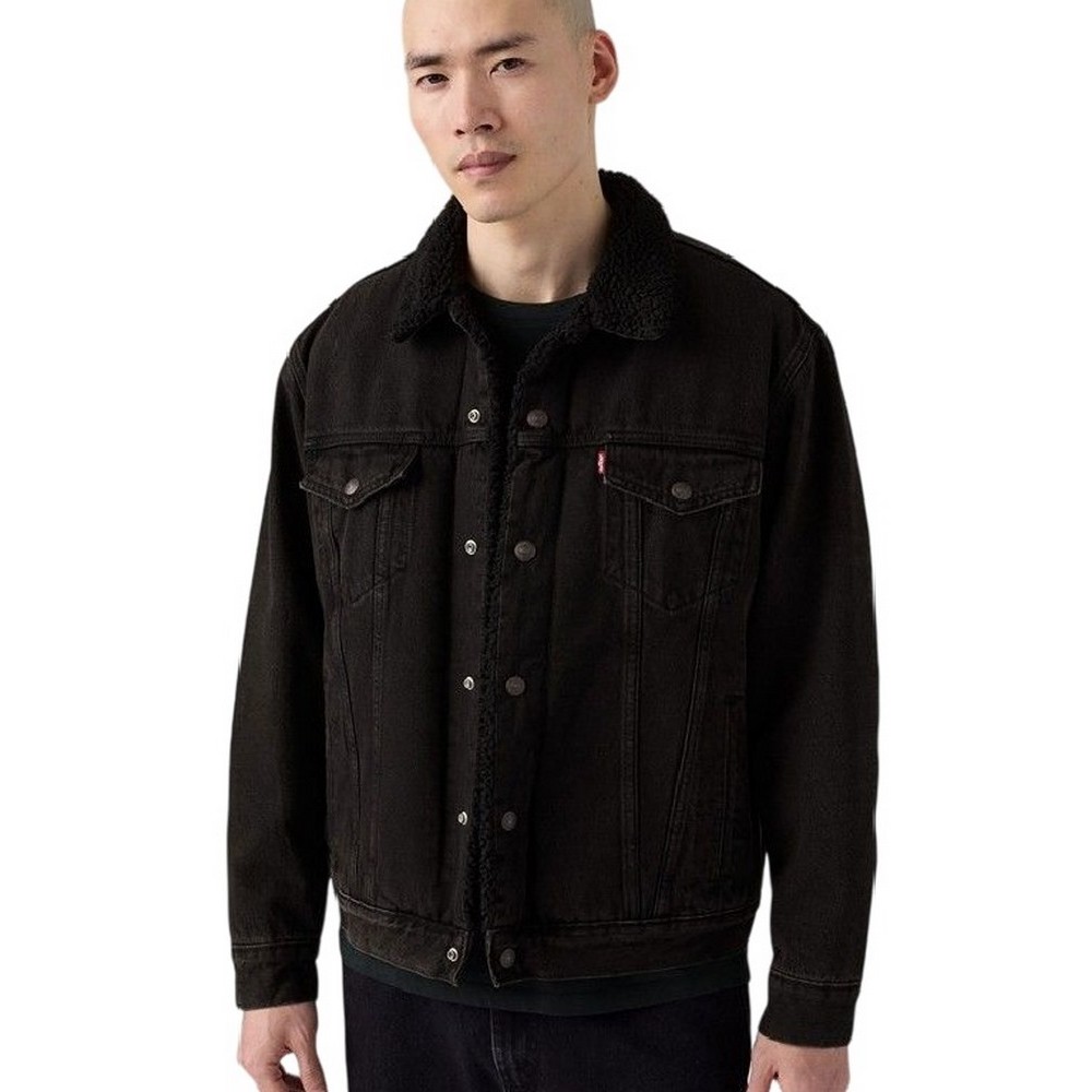 LEVIS RELAXED FIT SHERPA TRKR ΜΠΟΥΦΑΝ ΑΝΔΡΙΚΟ DENIM BLACK