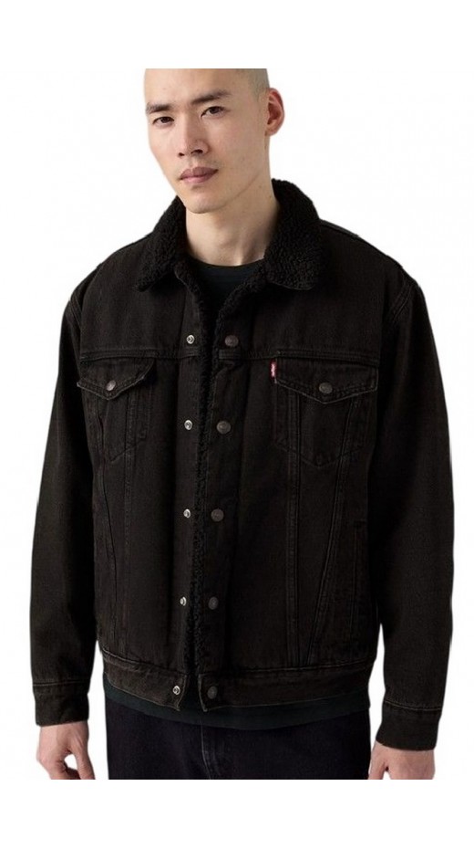 LEVIS RELAXED FIT SHERPA TRKR ΜΠΟΥΦΑΝ ΑΝΔΡΙΚΟ DENIM BLACK