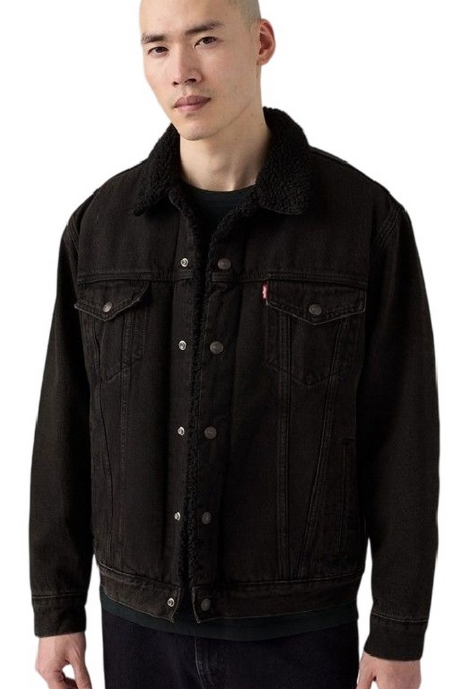 LEVIS RELAXED FIT SHERPA TRKR ΜΠΟΥΦΑΝ ΑΝΔΡΙΚΟ DENIM BLACK