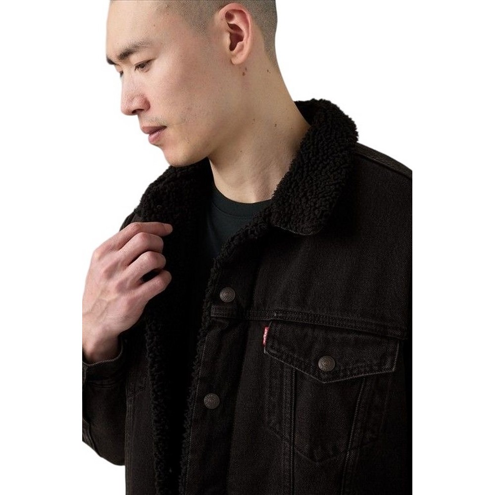 LEVIS RELAXED FIT SHERPA TRKR ΜΠΟΥΦΑΝ ΑΝΔΡΙΚΟ DENIM BLACK