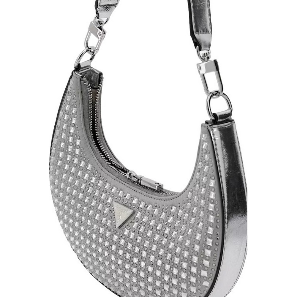 GUESS LUA SMALL HOBO ΤΣΑΝΤΑ ΓΥΝΑΙΚΕΙΑ SILVER