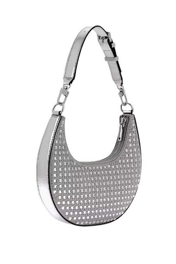 GUESS LUA SMALL HOBO ΤΣΑΝΤΑ ΓΥΝΑΙΚΕΙΑ SILVER