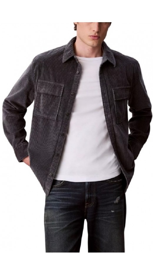 CALVIN KLEIN JEANS LS CORDUROY POCKET RELAXED SHIRT ΜΠΟΥΦΑΝ ΑΝΔΡΙΚΟ GREY
