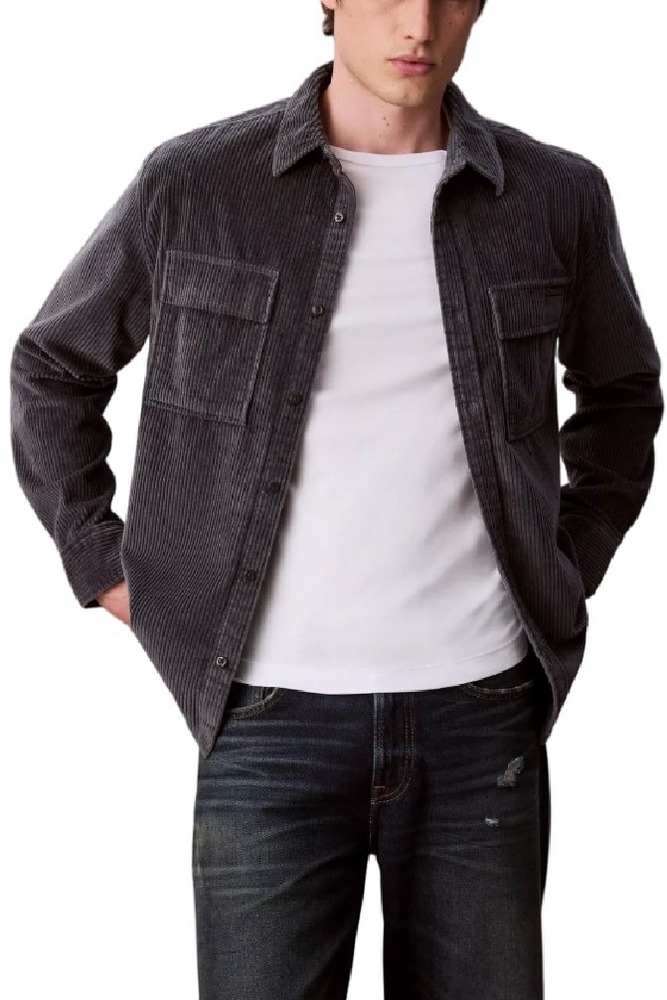 CALVIN KLEIN JEANS LS CORDUROY POCKET RELAXED SHIRT ΜΠΟΥΦΑΝ ΑΝΔΡΙΚΟ GREY