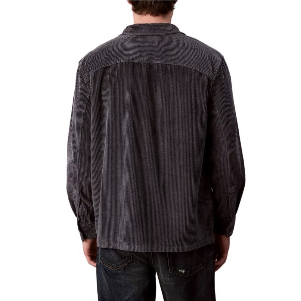 CALVIN KLEIN JEANS LS CORDUROY POCKET RELAXED SHIRT ΜΠΟΥΦΑΝ ΑΝΔΡΙΚΟ GREY