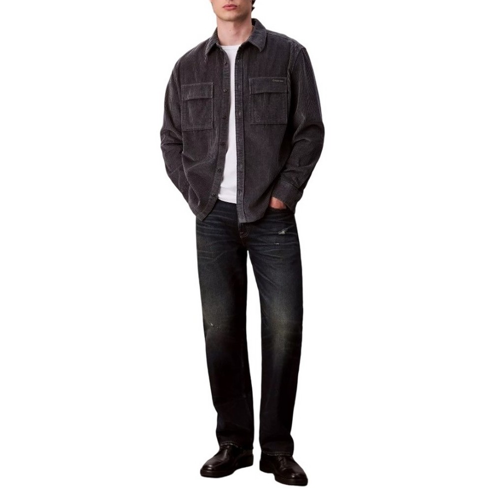 CALVIN KLEIN JEANS LS CORDUROY POCKET RELAXED SHIRT ΜΠΟΥΦΑΝ ΑΝΔΡΙΚΟ GREY