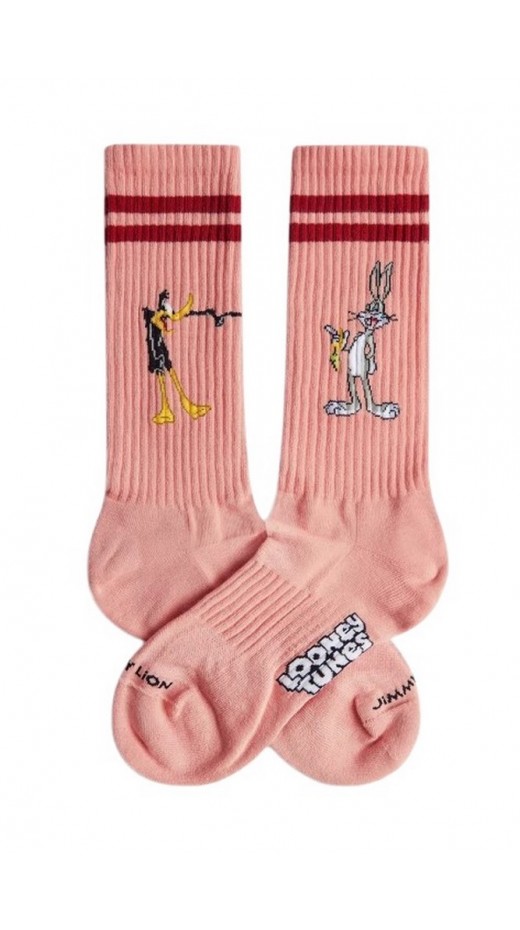 JIMMY LION ATHLETIC DAFFY VS BUGS SOCKS UNISEX ΚΑΛΤΣΕΣ PINK