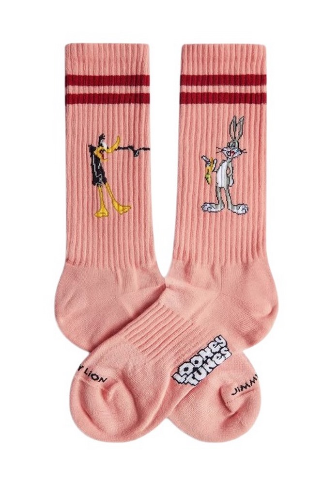 JIMMY LION ATHLETIC DAFFY VS BUGS SOCKS UNISEX ΚΑΛΤΣΕΣ PINK