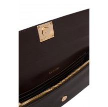 CALVIN KLEIN EMBLEM HW PEBBLE CLUTCH ΤΣΑΝΤΑ ΓΥΝΑΙΚΕΙΑ BROWN