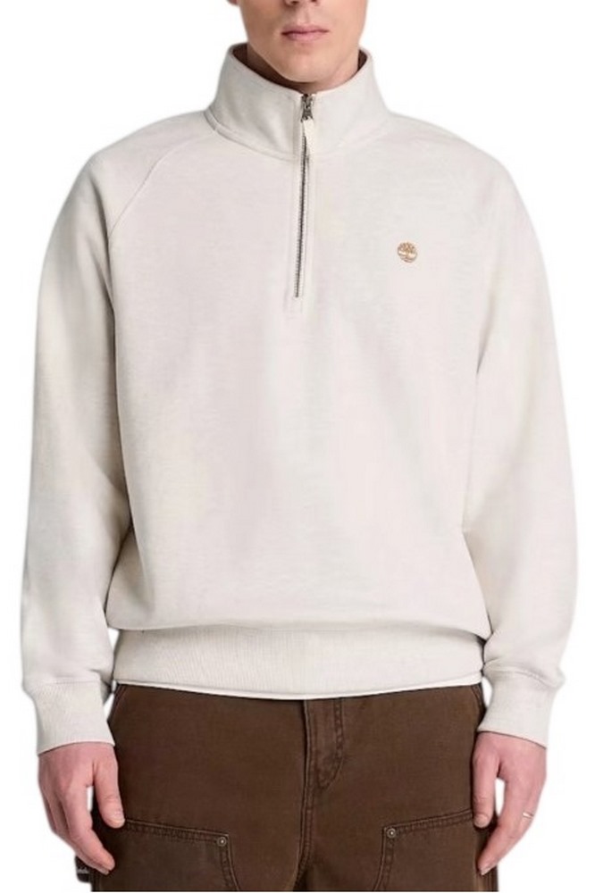 TIMBERLAND TREE EMBROIDERED LOGO 1/4 ZIP LB SWEATSHIRT ΜΠΛΟΥΖΑ ΦΟΥΤΕΡ ΑΝΔΡΙΚΗ LIGHT BEIGE