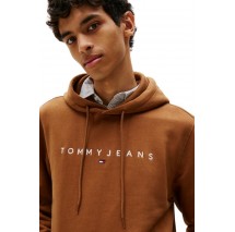 TOMMY JEANS REG LINEAR LOGO HOODIE EXT  ΜΠΛΟΥΖΑ ΦΟΥΤΕΡ ΑΝΔΡΙΚΗ BROWN