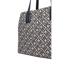 TOMMY HILFIGER JACQUARD SATCHEL ΤΣΑΝΤΑ ΓΥΝΑΙΚΕΙΑ NAVY