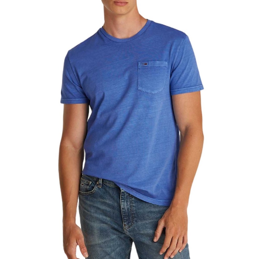 TOMMY JEANS SLIM WASHED POCKET TEE T-SHIRT ΜΠΛΟΥΖΑ ΑΝΔΡΙΚΗ BLUE