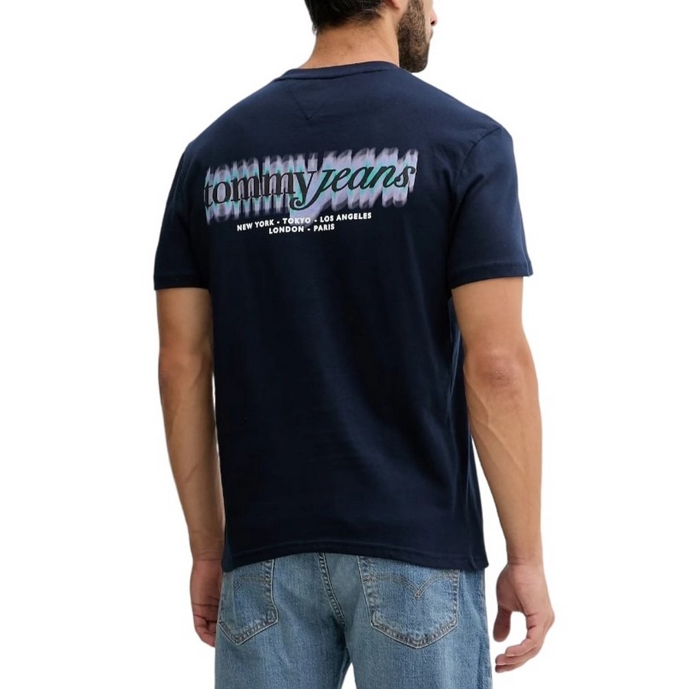 TOMMY JEANS  REG BLUR SCRIPT BACK TEE T-SHIRT ΜΠΛΟΥΖΑ ΑΝΔΡΙΚΗ DARK NAVY