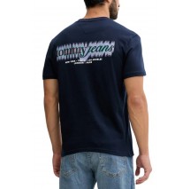 TOMMY JEANS  REG BLUR SCRIPT BACK TEE T-SHIRT ΜΠΛΟΥΖΑ ΑΝΔΡΙΚΗ DARK NAVY