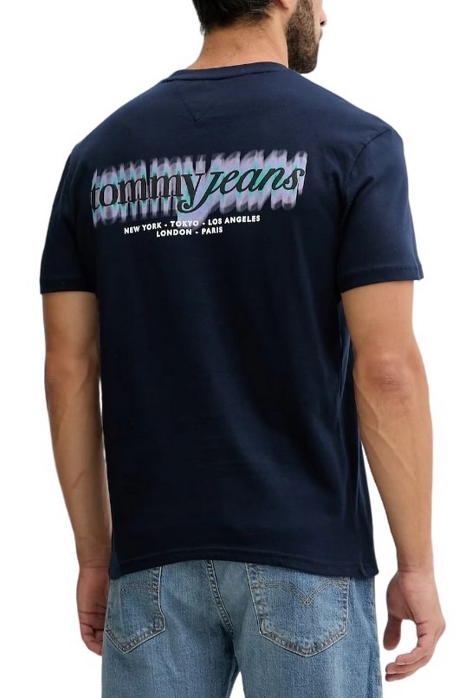 TOMMY JEANS  REG BLUR SCRIPT BACK TEE T-SHIRT ΜΠΛΟΥΖΑ ΑΝΔΡΙΚΗ DARK NAVY