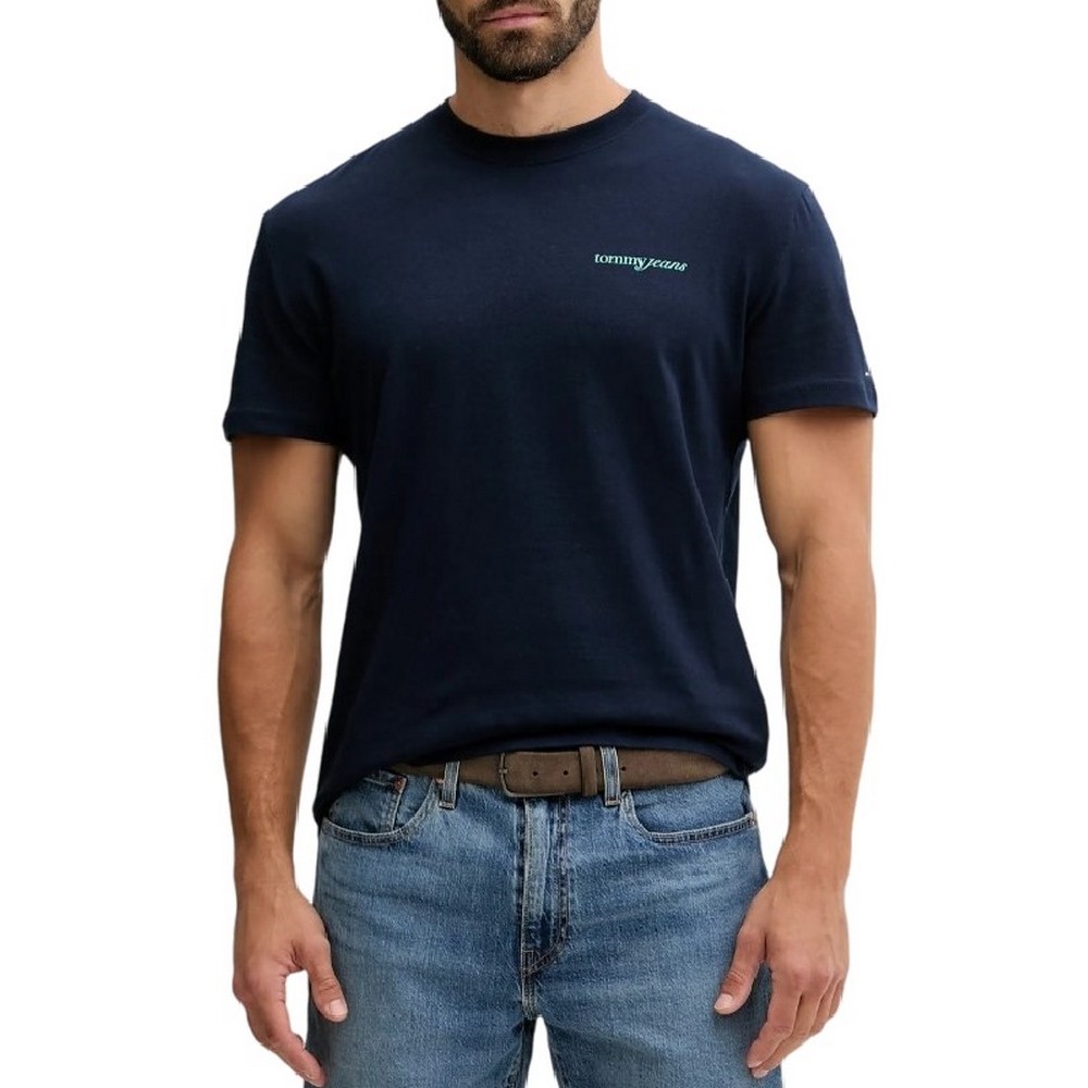 TOMMY JEANS  REG BLUR SCRIPT BACK TEE T-SHIRT ΜΠΛΟΥΖΑ ΑΝΔΡΙΚΗ DARK NAVY