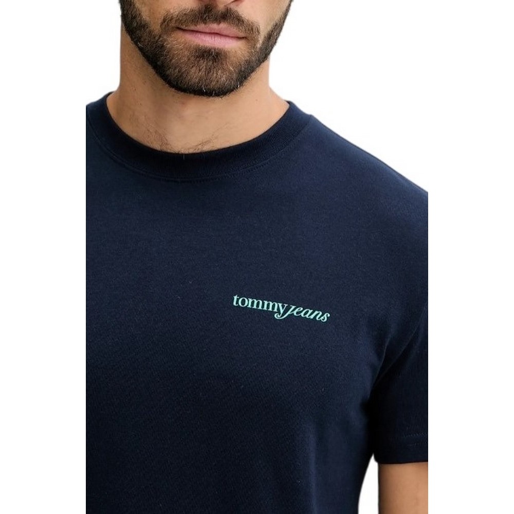 TOMMY JEANS  REG BLUR SCRIPT BACK TEE T-SHIRT ΜΠΛΟΥΖΑ ΑΝΔΡΙΚΗ DARK NAVY