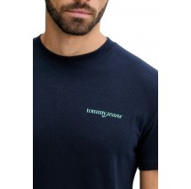 TOMMY JEANS  REG BLUR SCRIPT BACK TEE T-SHIRT ΜΠΛΟΥΖΑ ΑΝΔΡΙΚΗ DARK NAVY