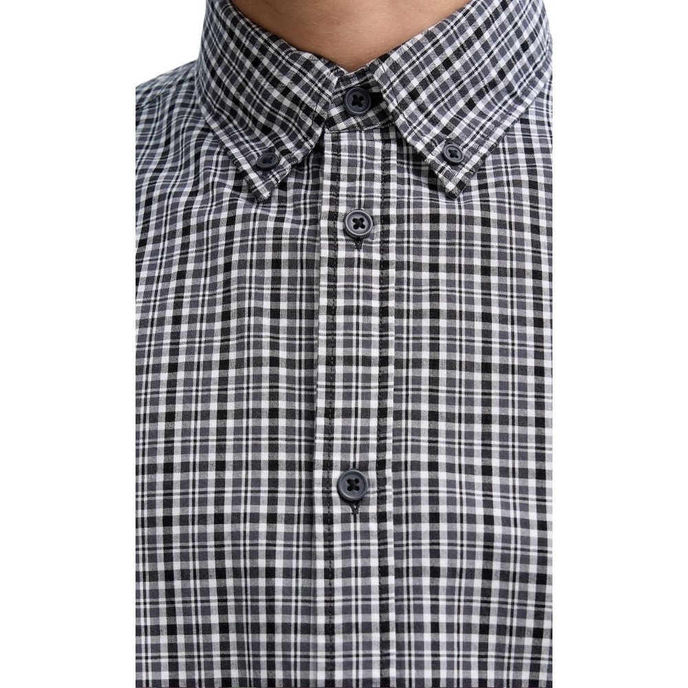 TOMMY JEANS REG POPLIN PATTERN SHIRT ΠΟΥΚΑΜΙΣΟ ΑΝΔΡΙΚΟ WASHED BLACK